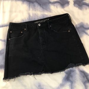 American Eagle black denim festival mini skirt